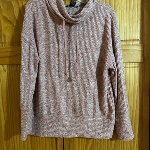 Chelsea & Theodore Dusty Rose Cowl Neck Sweater